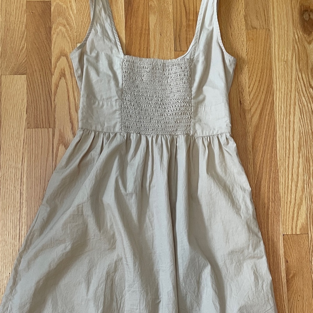 J. Crew Beige Button-Down cotton Poplin Dress - Picture 5 of 6